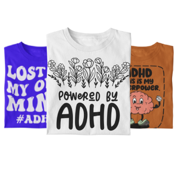 Colorful ADHD shirt with empowering message for individuals with ADHD