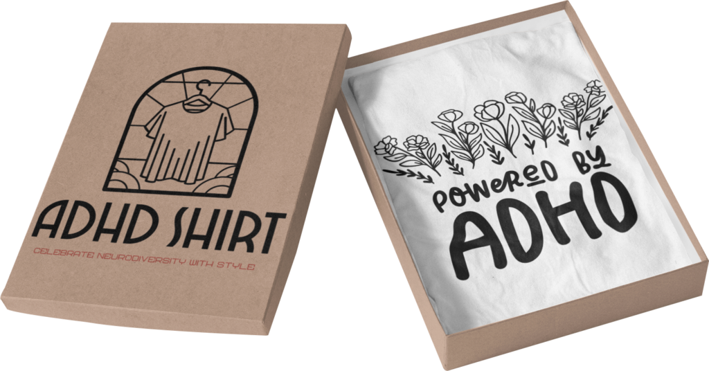 Comfortable shirt for ADHD with bold lettering and unique design